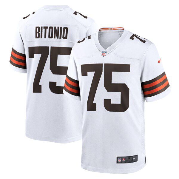 Men Cleveland Browns 75 Joel Bitonio Nike White Game NFL Jersey
